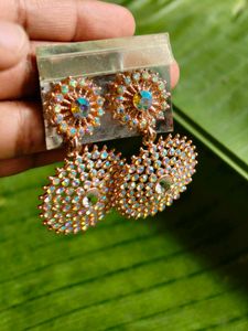 Sparkling Rose Gold Statement Earrings