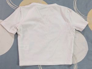 Zara White Cropped Tshirt
