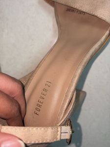 FOREVER 21 Elegant Nude Heels (3 inch heel size)