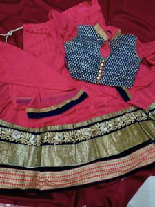 Vintage Pink Embellished Lehenga Choli Set