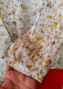 Off White Printed Top Loose Style