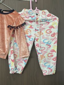 valvet top and cargo set for 3-5 yr old