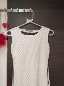 Elegant White Dress with Gold Trim...🫶