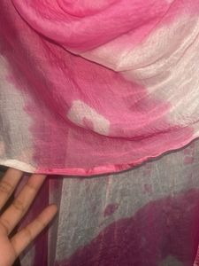 Pink &amp; White Dupatta