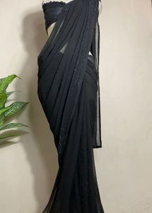 Black full stonework Sari