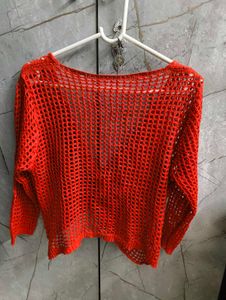 Knit burnt orange top