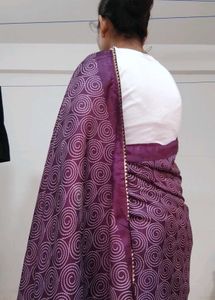 Elegant Purple Printed Saree