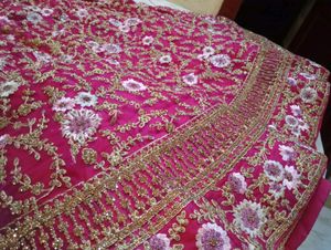Cherry Pink Heavy Handworked Lahenga