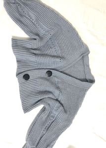 Blue Cropped Cardigan