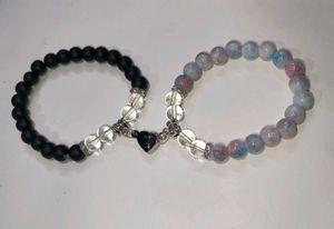Couple's Magnetic Heart Bracelets