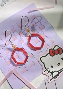 >*Red Hex Earrings*<