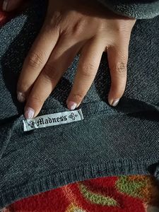 Madness Grey Deep V Neck Winter Top