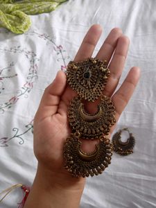 Boho Antique Gold Necklace &amp; Earring Set