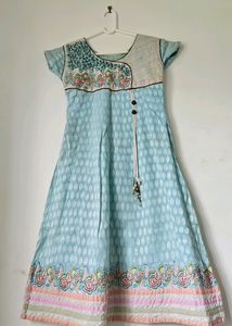 Powder Blue Anarkali Kurti