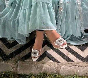 White Transparent Heels