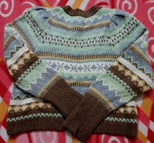 Vintage Patterned Knit Sweater