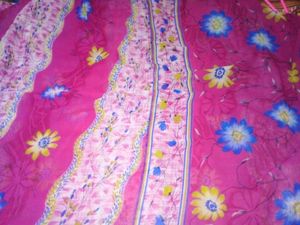 Womens Brand New Pink With Blue Saree