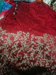Raw Silk Skirt And Top Set
