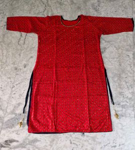 Red &amp; Blue Kurta Set