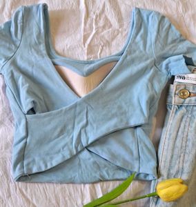 Backless Padded Crop Top