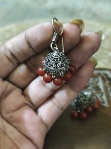 Semi-Precious Carnelian Stone Jhumkies