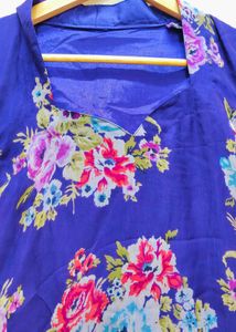 Women Purple Floral Printed Chiffon A- Line Kurta
