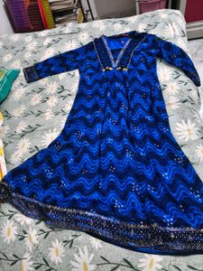 RangritiWomen Chevron Print Anarkali Kurta