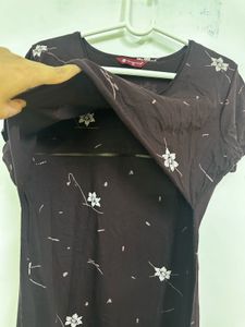 Floral Print Maternity/Feeding Gown