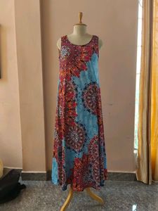 Boho Print Sleeveless Maxi Dress
