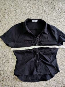 Ruched Button-Down Top