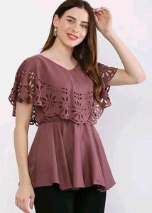 Cut Work Fashionable Trendy Falared Top