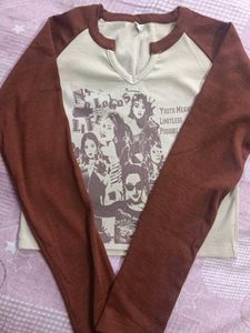Graphic Print Long Sleeve Top