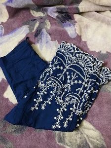 Chikankari Navy Blue Palazzos