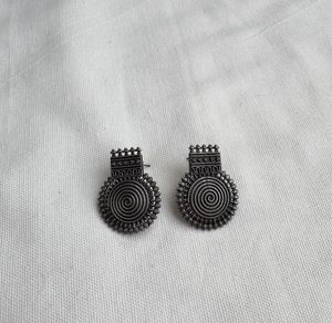 Silver Spiral Statement Earrings