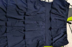 Navy Blue Ruffled Dress
