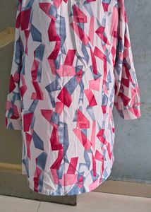 Abstract Print Smocked Tunic