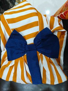 Striped Dress with Bow