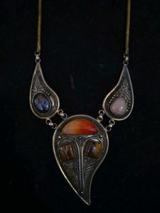 Handcrafted Vintage Neckpiece With Real Crystals