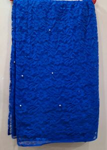Blue Net Saree