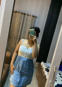 Cute Blue &amp; White Mini Dress💙💖🦋