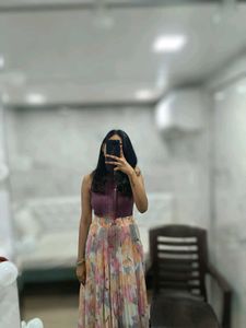 Floral Pleated Skirt