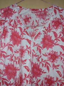 Floral Print Short Kurti