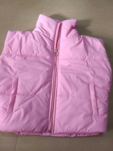 Trendy Pink Puffer Vest, M Size