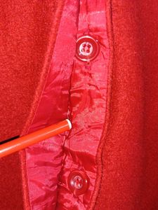 Winter Fashion Jacket Woolen Coat Hoodie Red ♥️