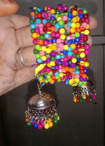 Colorful Beaded Jhumka Bracelet
