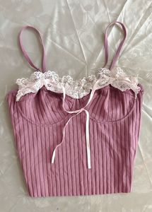 Cute Cami Top With Lace Lining