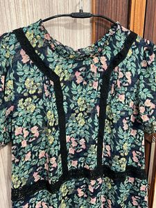 Green Floral Print Dress