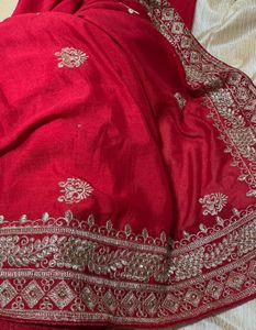 Heavy Red wedding wear saree