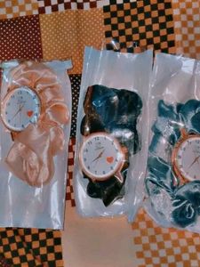 Girl Beautiful Scrunchies Belt Watches