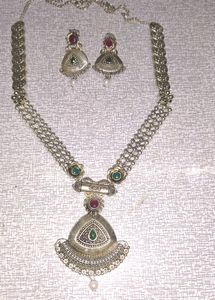Oxidised Neckpiece With Stud